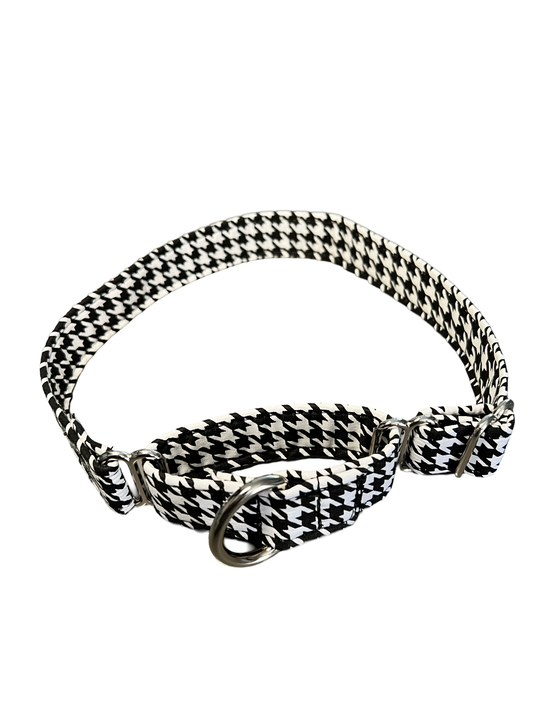 Black & White Houndstooth Martingale Collar