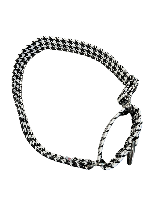 Black & White Houndstooth Martingale Collar